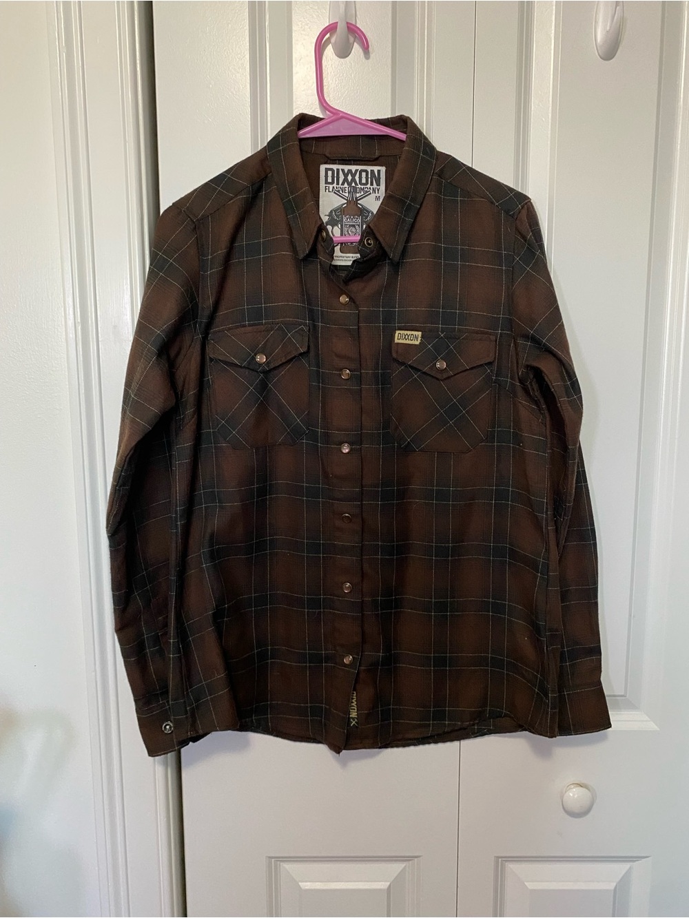 DIXXON Calico Brown Plaid Flannel Shirt
